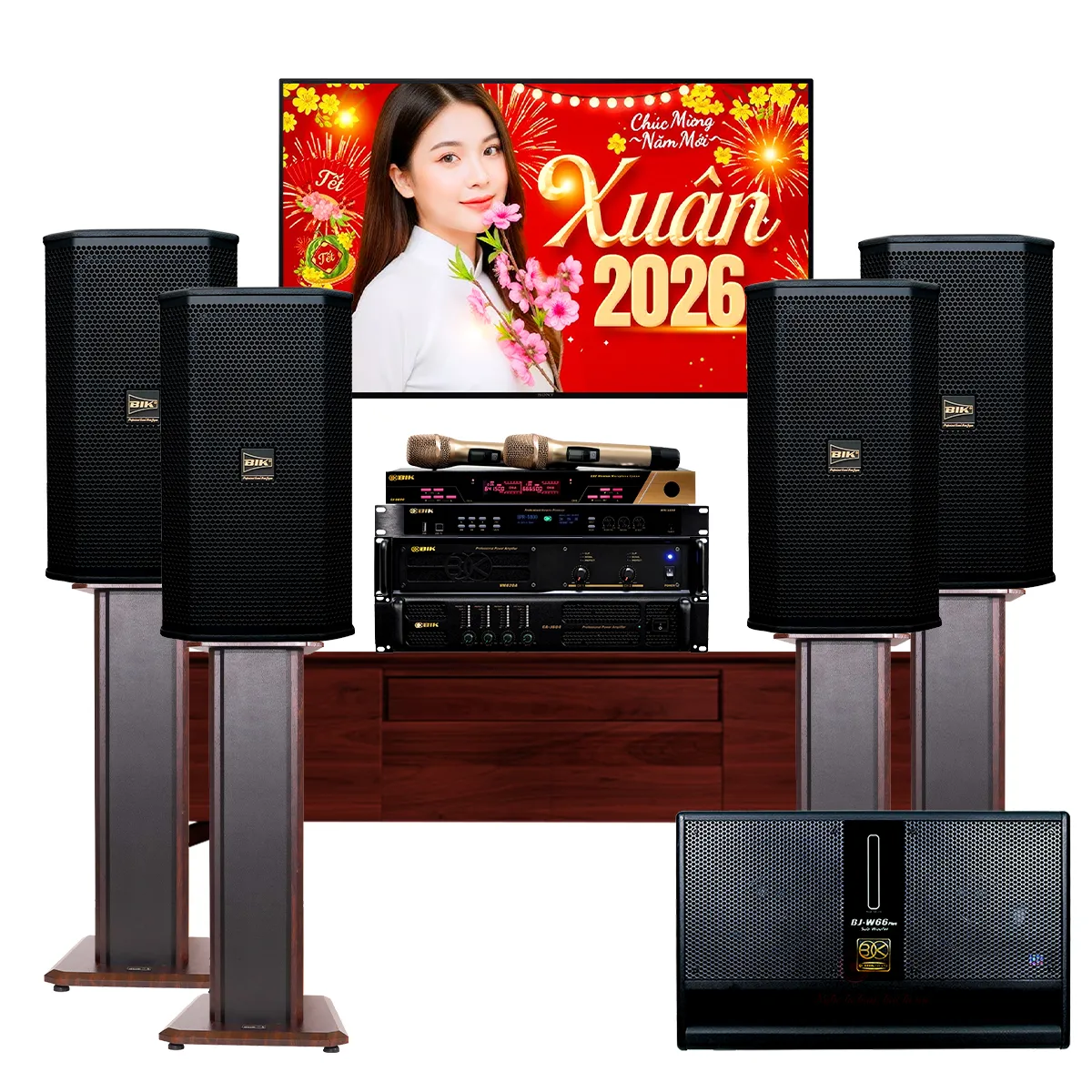 Dàn karaoke cao cấp BIK 41 (BSP 410II, BIK CA-J604, BIK VM620A, BIK BPR-5800, BIK BJ W66plus, BIK BJ-U600)