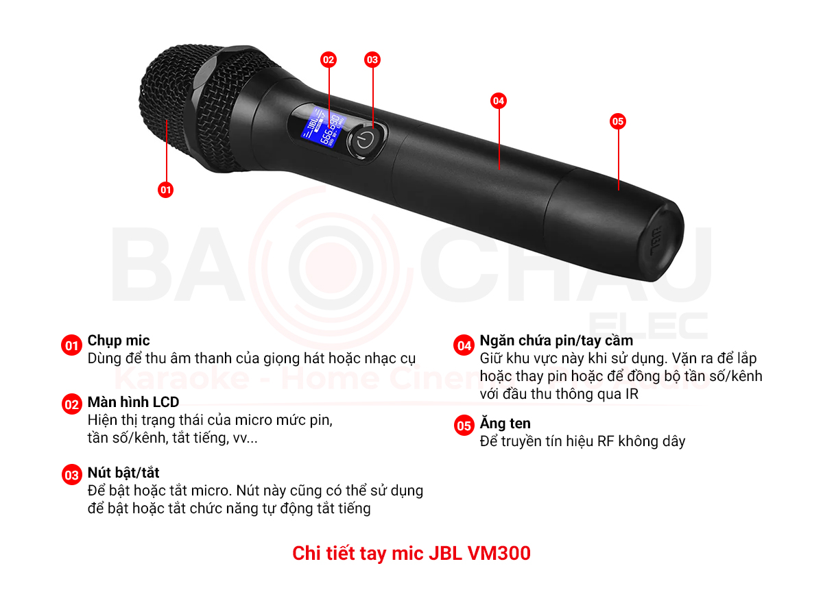 Micro kh&ocirc;ng d&acirc;y JBL VM300