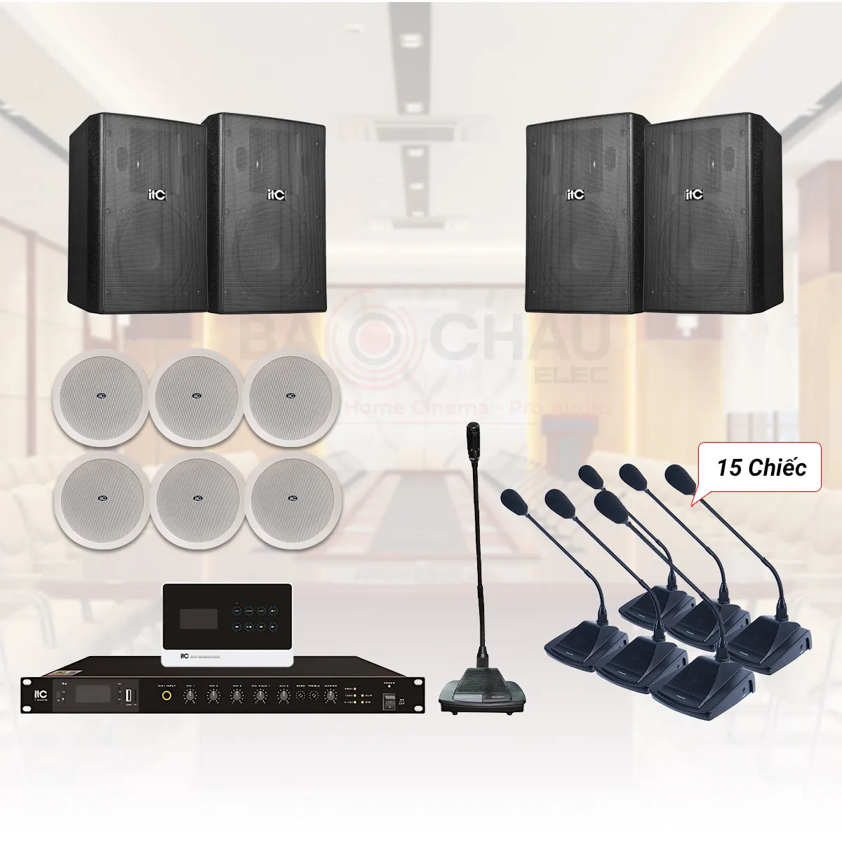 Hệ thống âm thanh phòng họp, hội thảo ITC 06 (ITC T-778P, ITC T-206CW, ITC TF-0502, ITC TF-A0502, ITC T-B350D)
