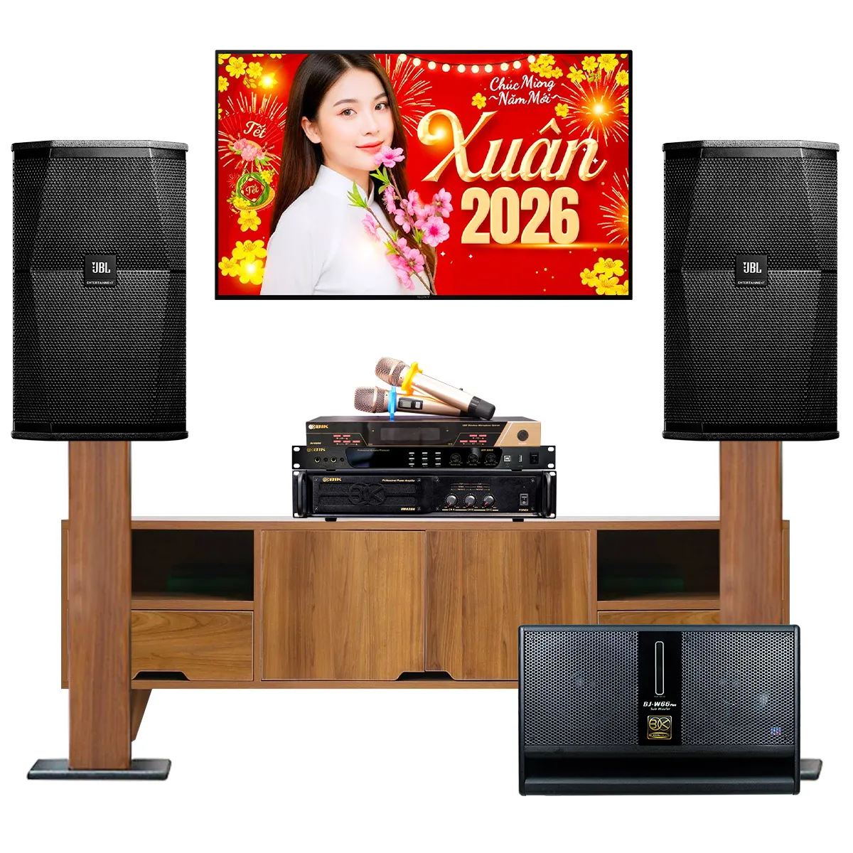 Dàn karaoke cao cấp JBL 40 (JBL XS15, BIK VM830A, BIK BPR-8600, BIK BJ-W66PLUS, BIK BJ-U600) - Hình 1