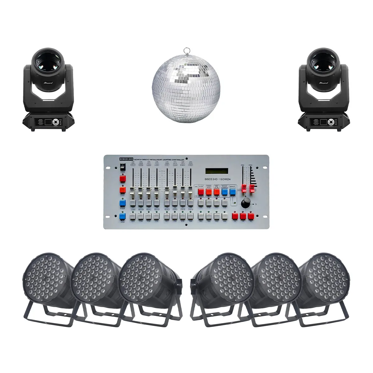 Combo đèn ánh sáng sân khấu, sự kiện, đám cưới 11 (BKSound LS500, Bksound Par54, Kingkong 240DMX)