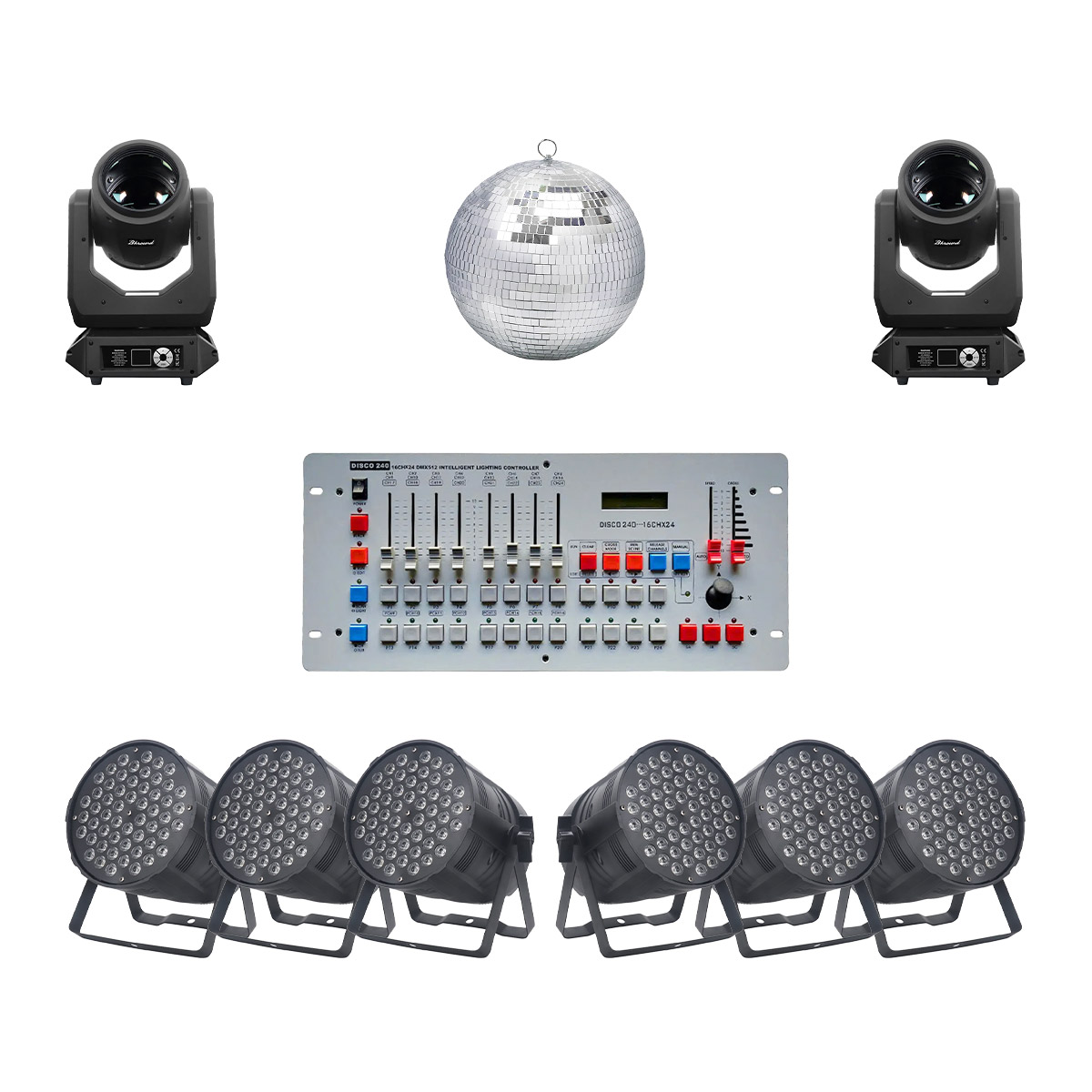 Combo đèn ánh sáng sân khấu, sự kiện, đám cưới 11 (BKSound LS500, Bksound Par54, Kingkong 240DMX)