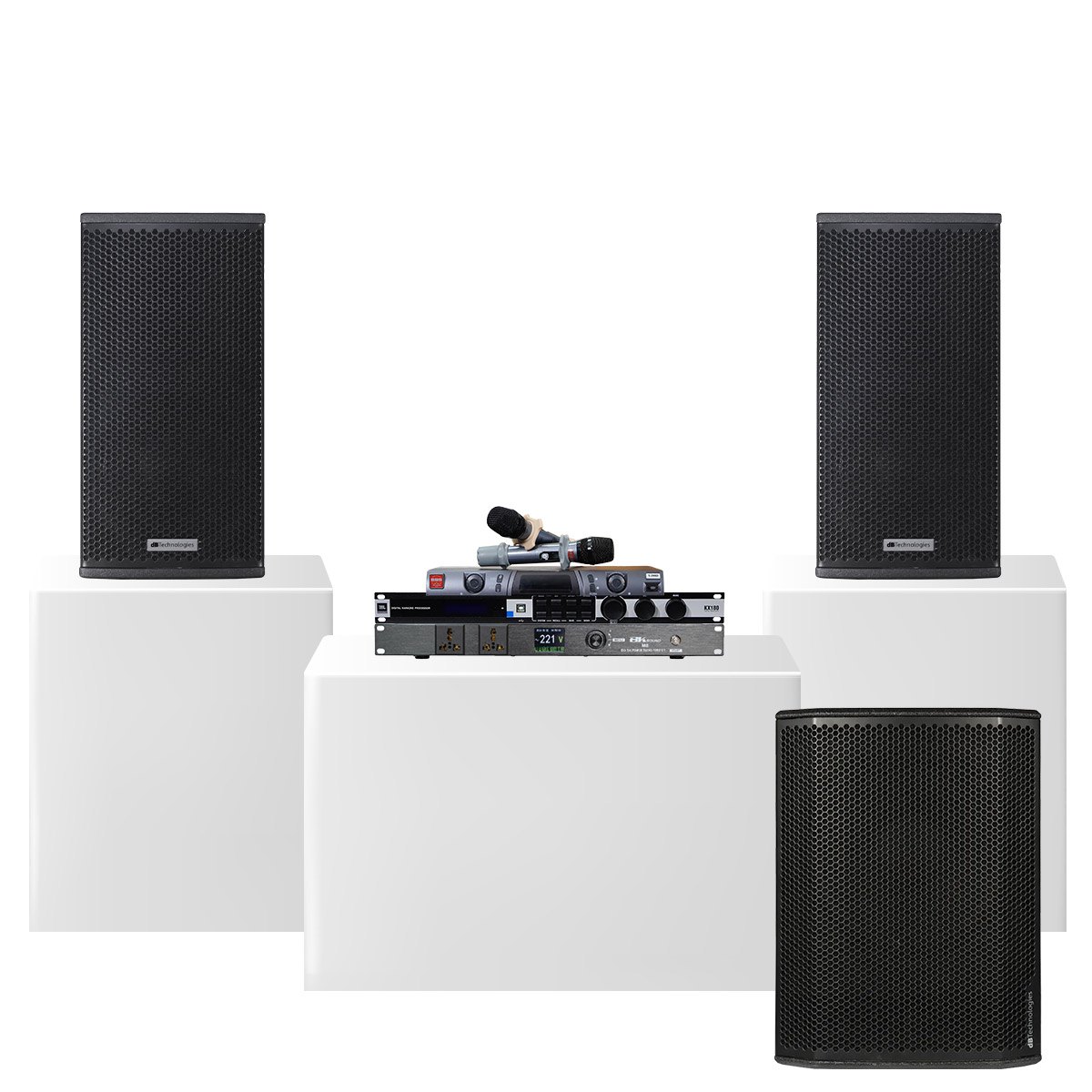 Dàn karaoke siêu cao cấp cho gia đình - biệt thự 08 (dBTechnologies Vio X12, Sub 615, JBL KX180A,…)