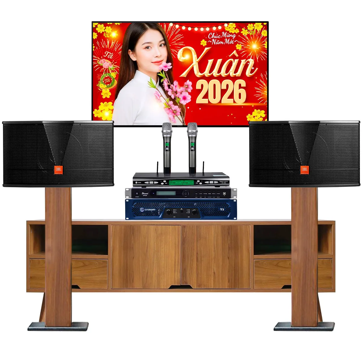 Dàn karaoke gia đình JBL CV02 (JBL CV1252T, Crown T3, BKSound KP500, Baiervires BS-790s)