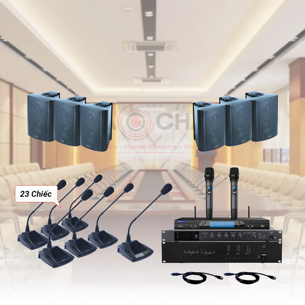 Hệ thống Âm thanh thông báo hội thảo hội nghị phòng họp 04 (24 micro)
