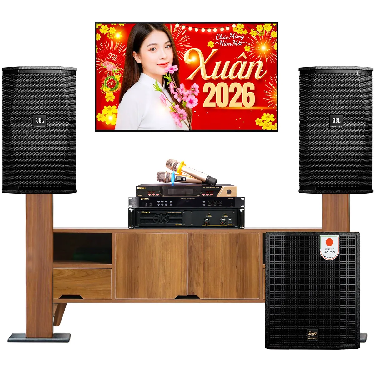 Dàn karaoke JBL cao cấp 08 (JBL XS12, VM820A, BPR-5800, BIK BJ-U600, BIK BBK-W55A)