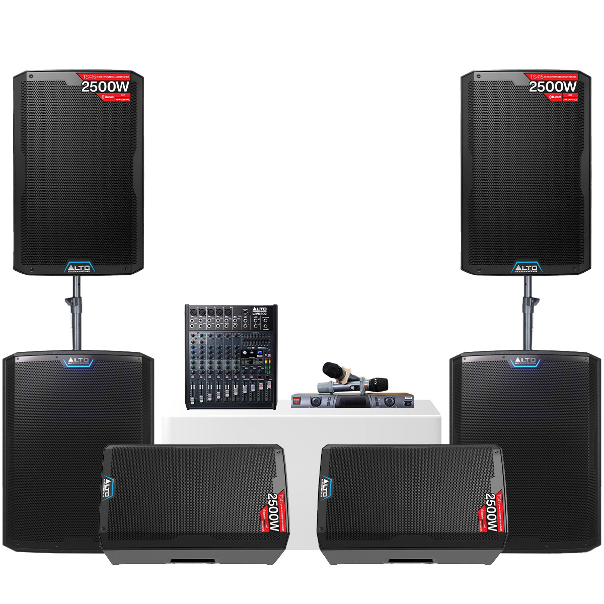 Dàn karaoke - Sân khấu Mini Alto 28 (Alto TS415, Alto TS18S, Alto Live 802, BBS S290D )