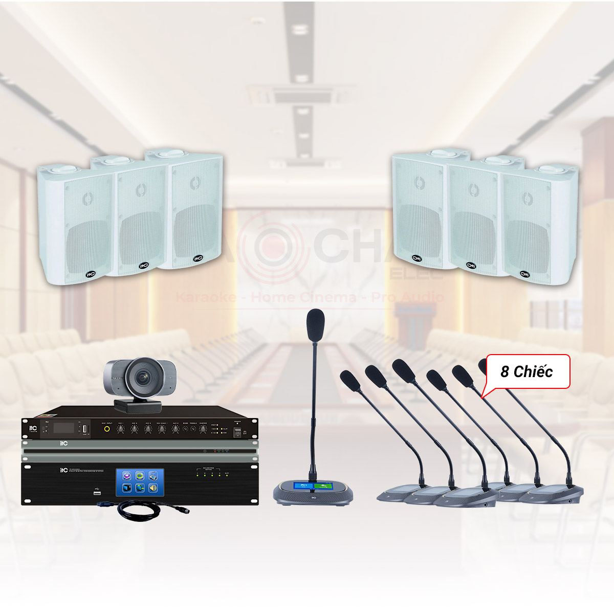 Hệ thống âm thanh Phòng họp trực tuyến ITC 50-70m2