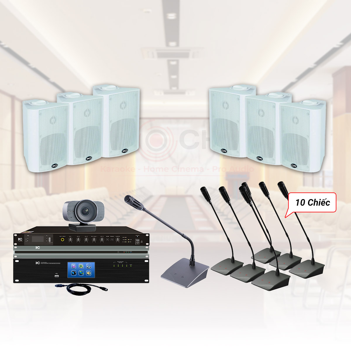 Hệ thống âm thanh Phòng họp trực tuyến ITC 60-80m2