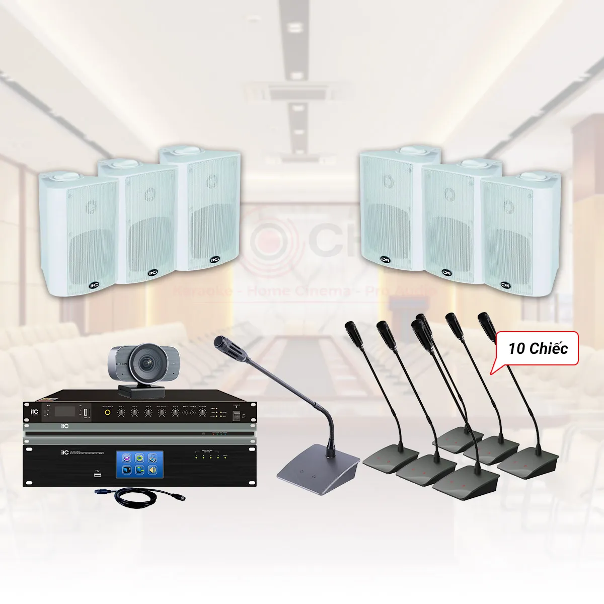 Hệ thống âm thanh Phòng họp trực tuyến ITC 60-80m2