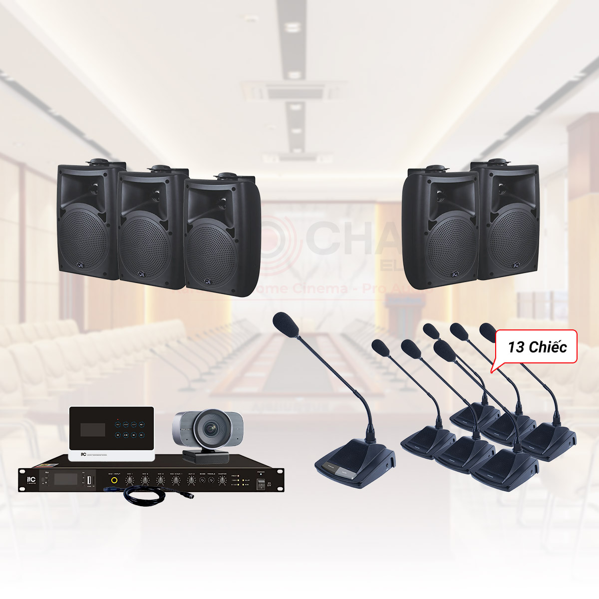 Hệ thống âm thanh Phòng họp trực tuyến ITC 80-120m2