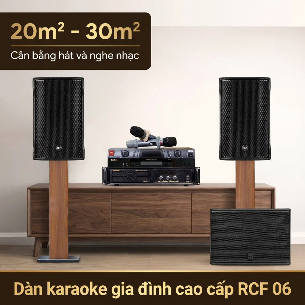 Dàn karaoke gia đình cao cấp RCF 06 (CMAX 4110, RCF S12, BIK VM830A, BIK VK-R51, BBS S290D)