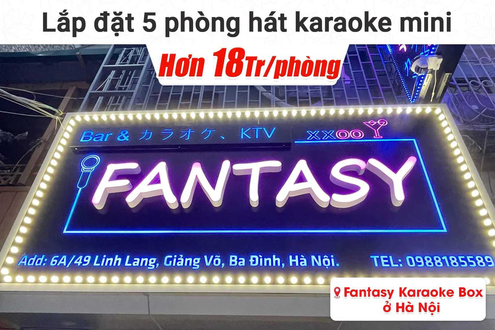 Lắp đặt 5 phòng karaoke box mini cho quán Fantasy tại Hà Nội