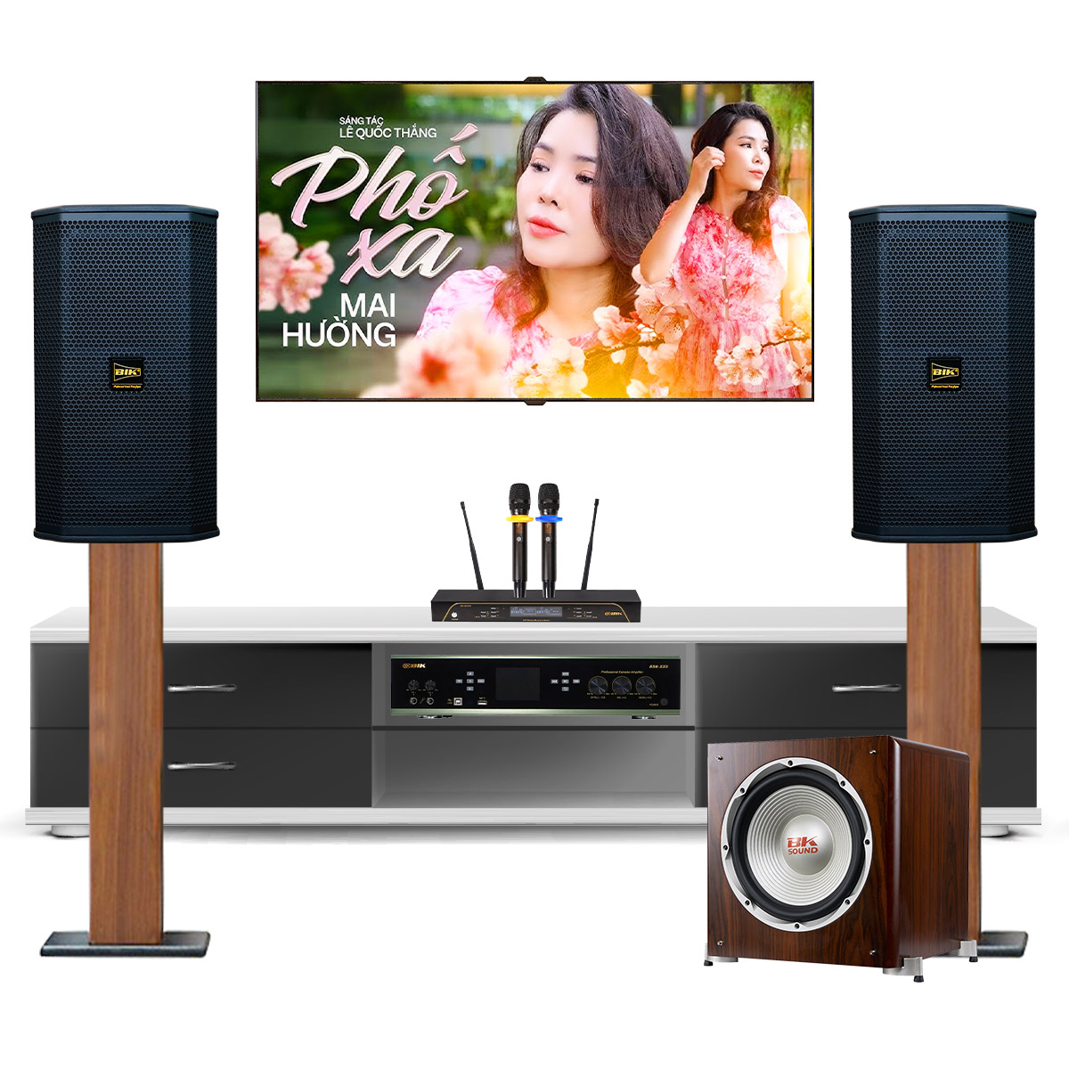 Dàn karaoke gia đình BIK 35 (BIK BSP 410II, BIK BDA-X33, Bksound SW512,BIK BJ-U200)