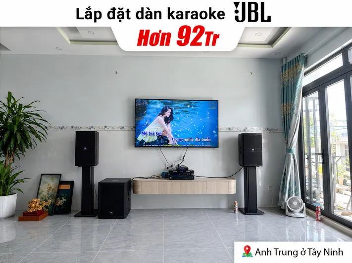 Lắp đặt dàn karaoke JBL hơn 92tr cho anh Trung tại Tây Ninh (JBL KP4012 G2, JBL V9, JBL KX190, JBL IRX115S, JBL VM300, TIYN M8, BIK LH-PS80)