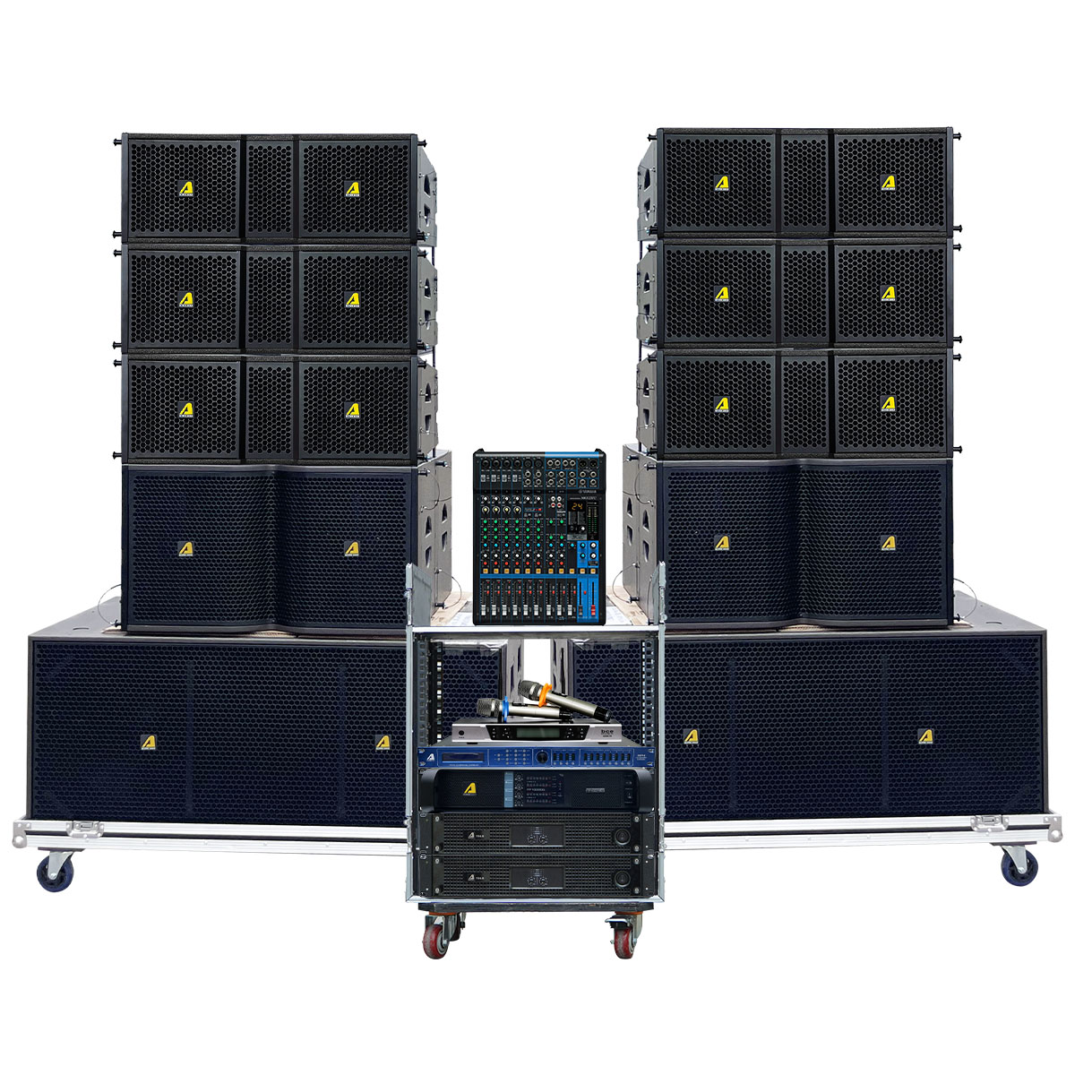 Dàn âm thanh Line Array 2 way Passive Actpro 08 (6 Array bass đôi 25 KR210N New+ 2 sub hơi Bass đôi 50 KR28N New...)