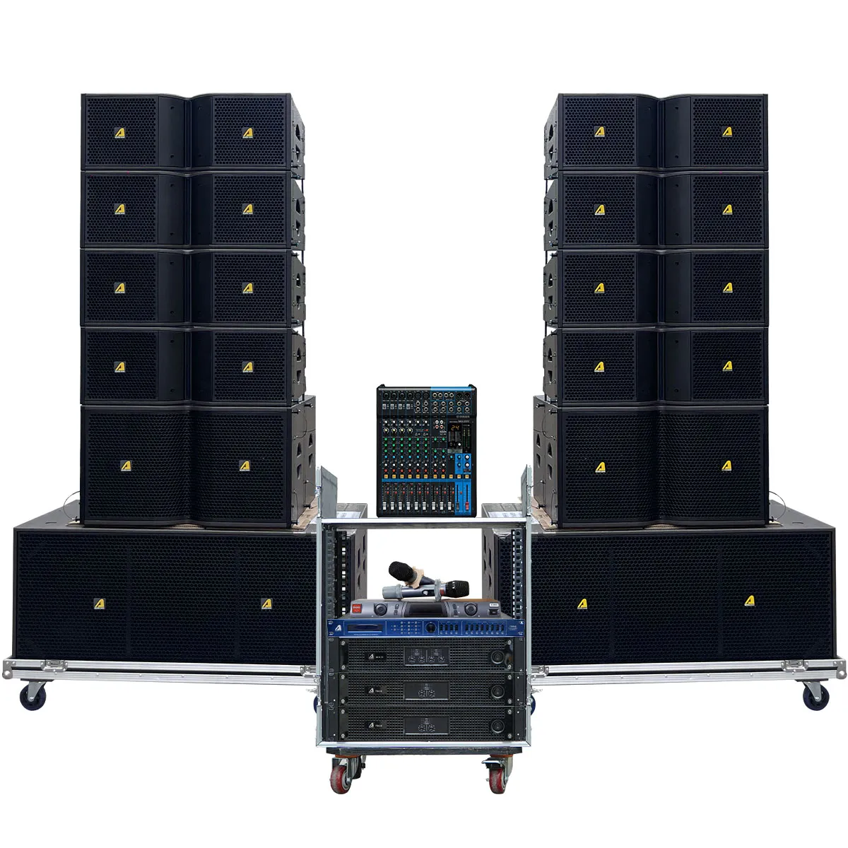 Dàn Âm Thanh Line Array 4 Way Passive Actpro 14 (8 Full Array Bass Đôi 25 KR610N + 2 Sub Hơi Bass Đôi 50 KR628N...)