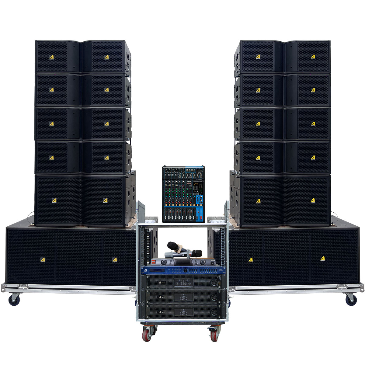 Dàn Âm Thanh Line Array 4 Way Passive Actpro 14 (8 Full Array Bass Đôi 25 KR610N + 2 Sub Hơi Bass Đôi 50 KR628N...)