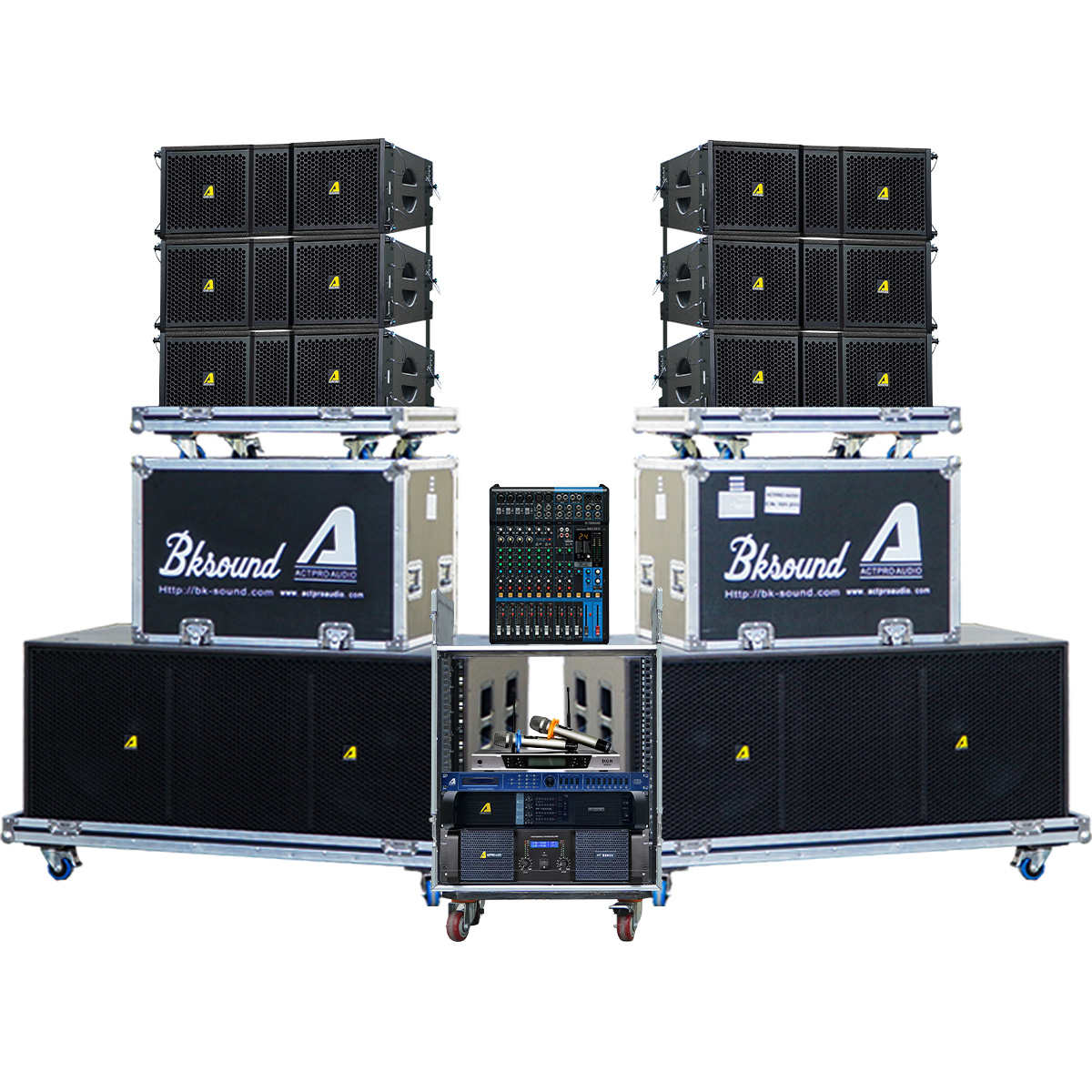 Dàn Âm Thanh Line Array 2 Way Passive Actpro 24 (Actpro KR212F New, KR28F New, FP10000Q, Yamaha MG12XU, BCE UGX12,...)
