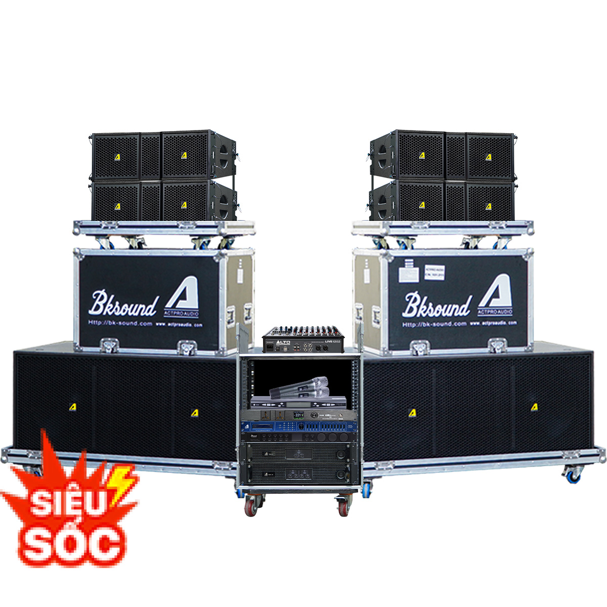 Dàn Âm Thanh Line Array 2 Way Passive Actpro 26 (Actpro KR210F New, Actpro KR28F New, Actpro QD4.13, Alto Live1202,...)