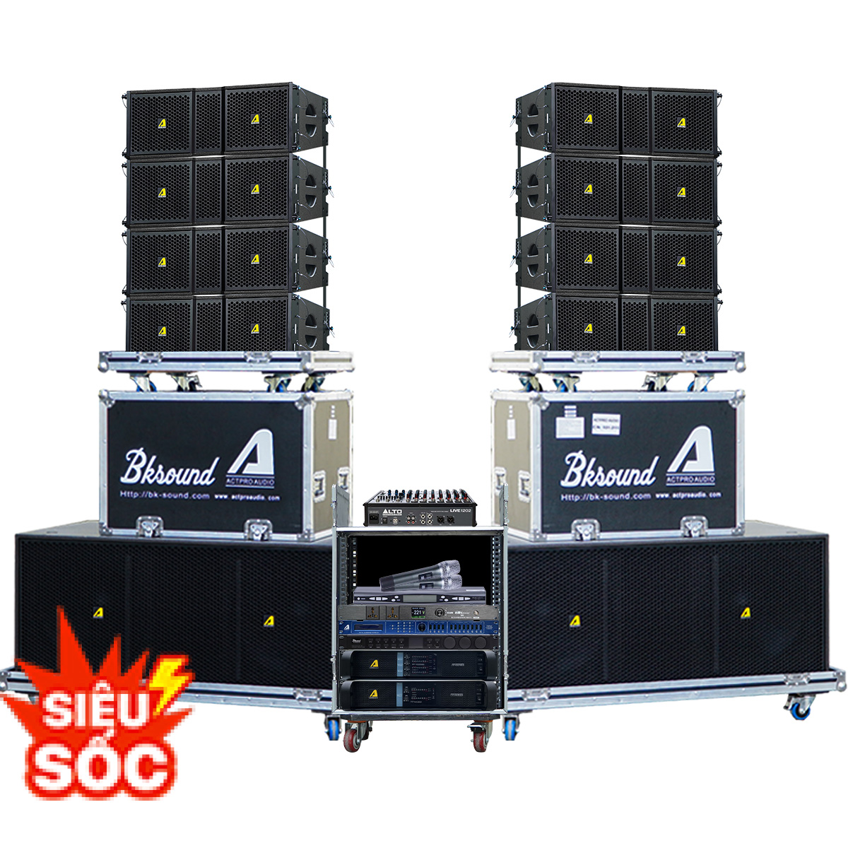 Dàn Âm Thanh Line Array 2 Way Passive Actpro 28 (Actpro KR210F New, KR28F New, FP14000, FP10000Q, Bksound VX10...)