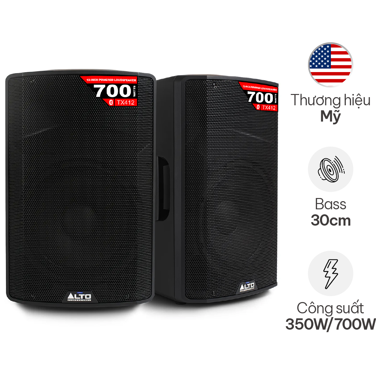 Loa Alto TX412 (Active, bass 30cm, Có Bluetooth)