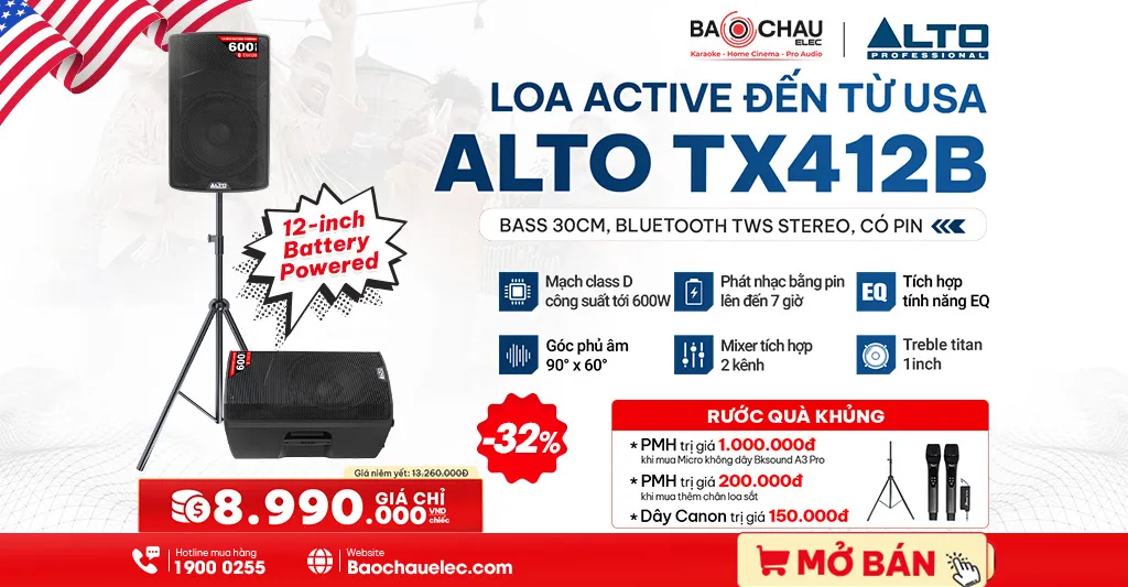 Mở bán loa Full Alto Active có Pin, Bluetooth & Sub Alto TX Series New 2025, nhiều công nghệ mới hiện đại!