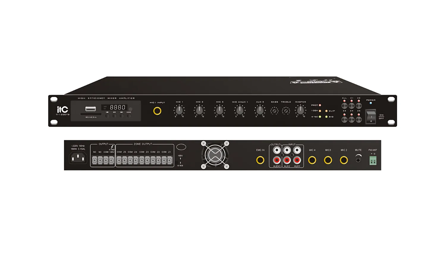 Amply phân 5 vùng ITC TI-120DTB (120W, MP3, FM, Bluetooth) - Hình 1