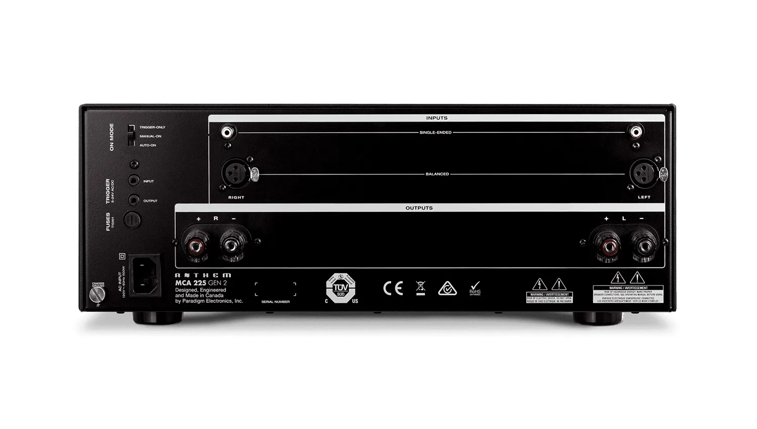 Amply Anthem MCA 225 GEN 2 mặt sau
