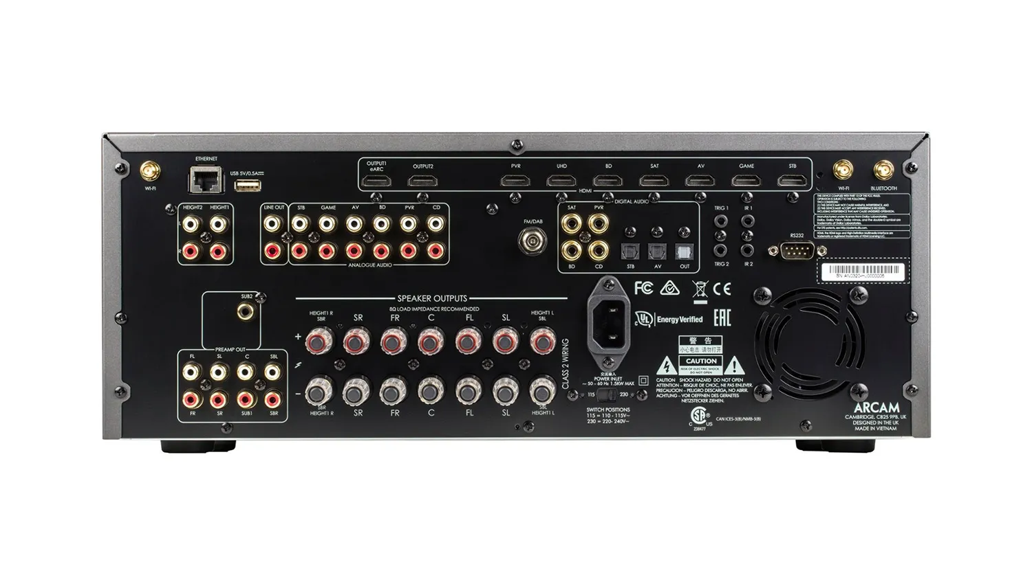 Amply Arcam AVR5 mặt sau