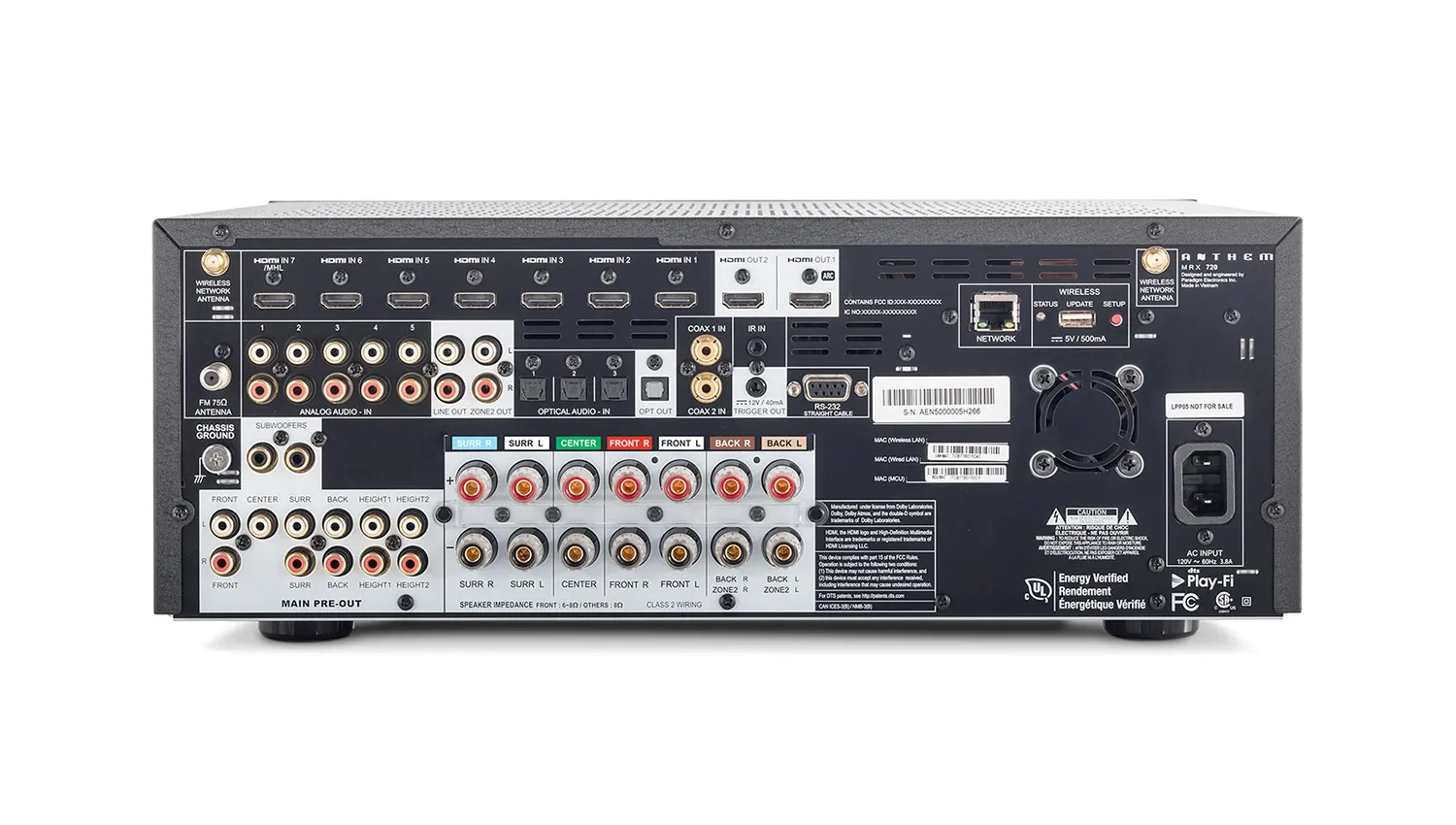 Amply Athem MRX 720 mặt sau