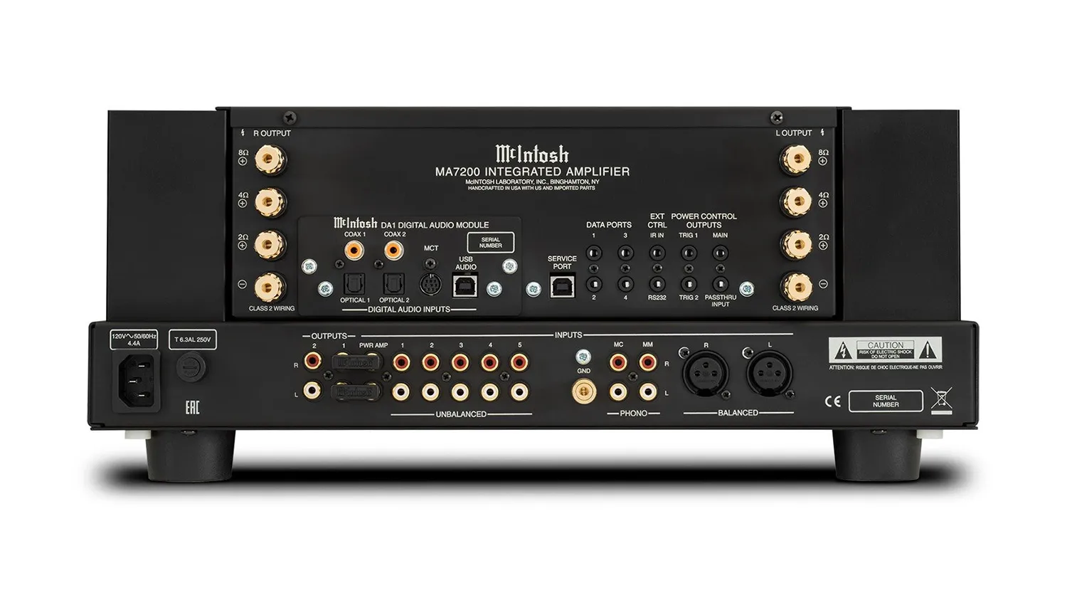 Amply McIntosh MA7200 mặt sau