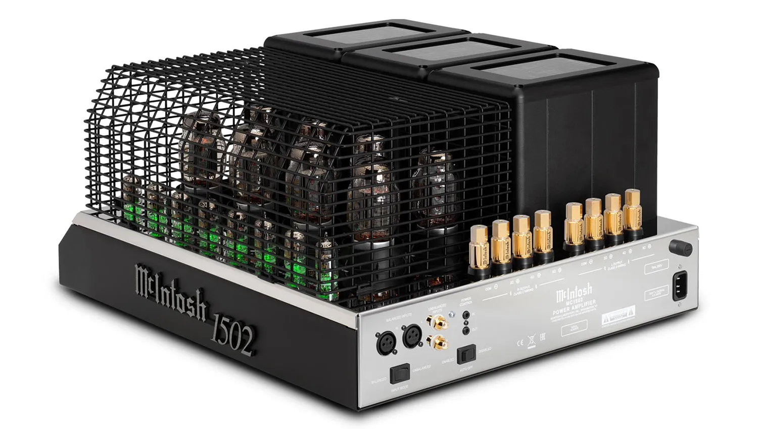 Power Amply McIntosh MC1502 mặt nghiêng trái