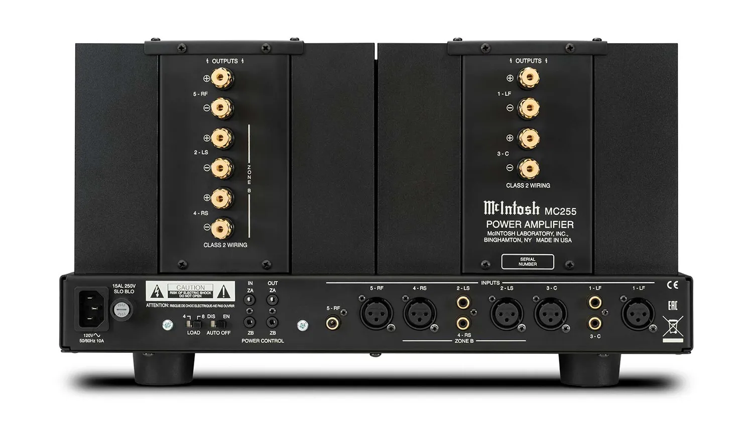 Amply McIntosh MC255 mặt sau