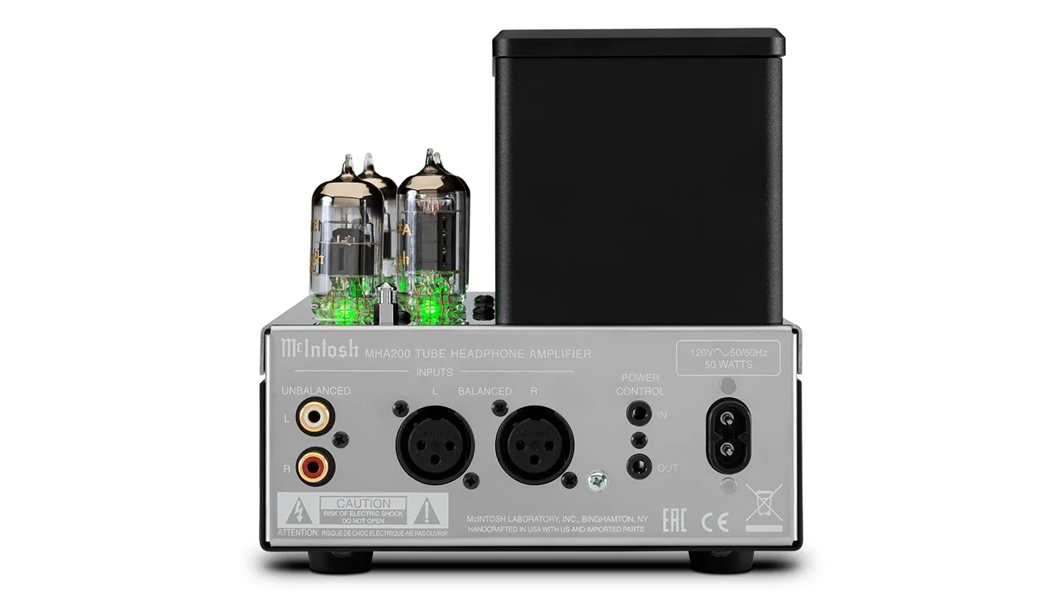 Amply đèn McIntosh MHA200 mặt sau