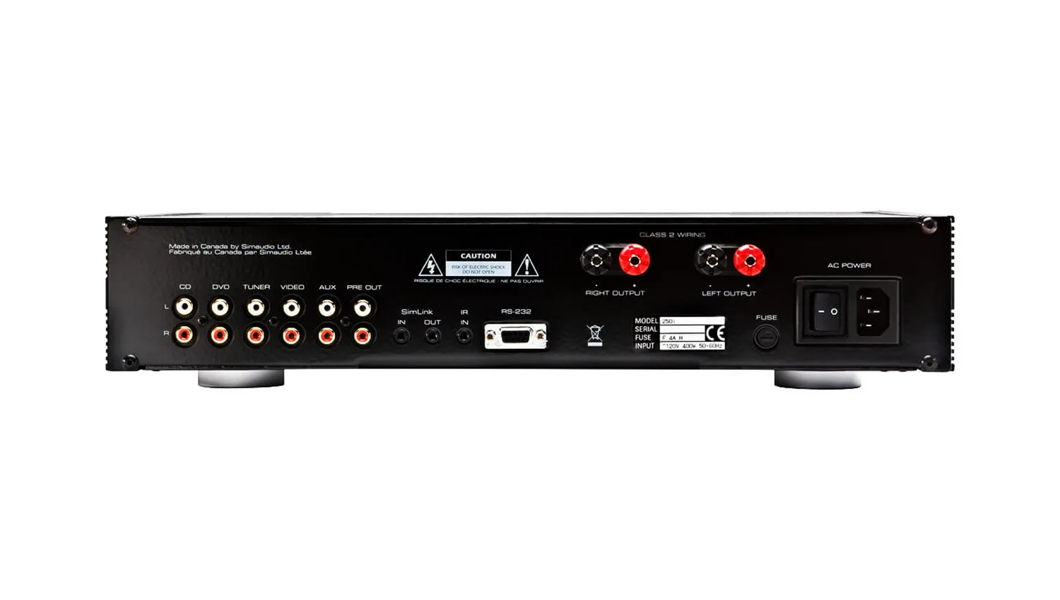 Amply Moon Neo 250i mặt sau