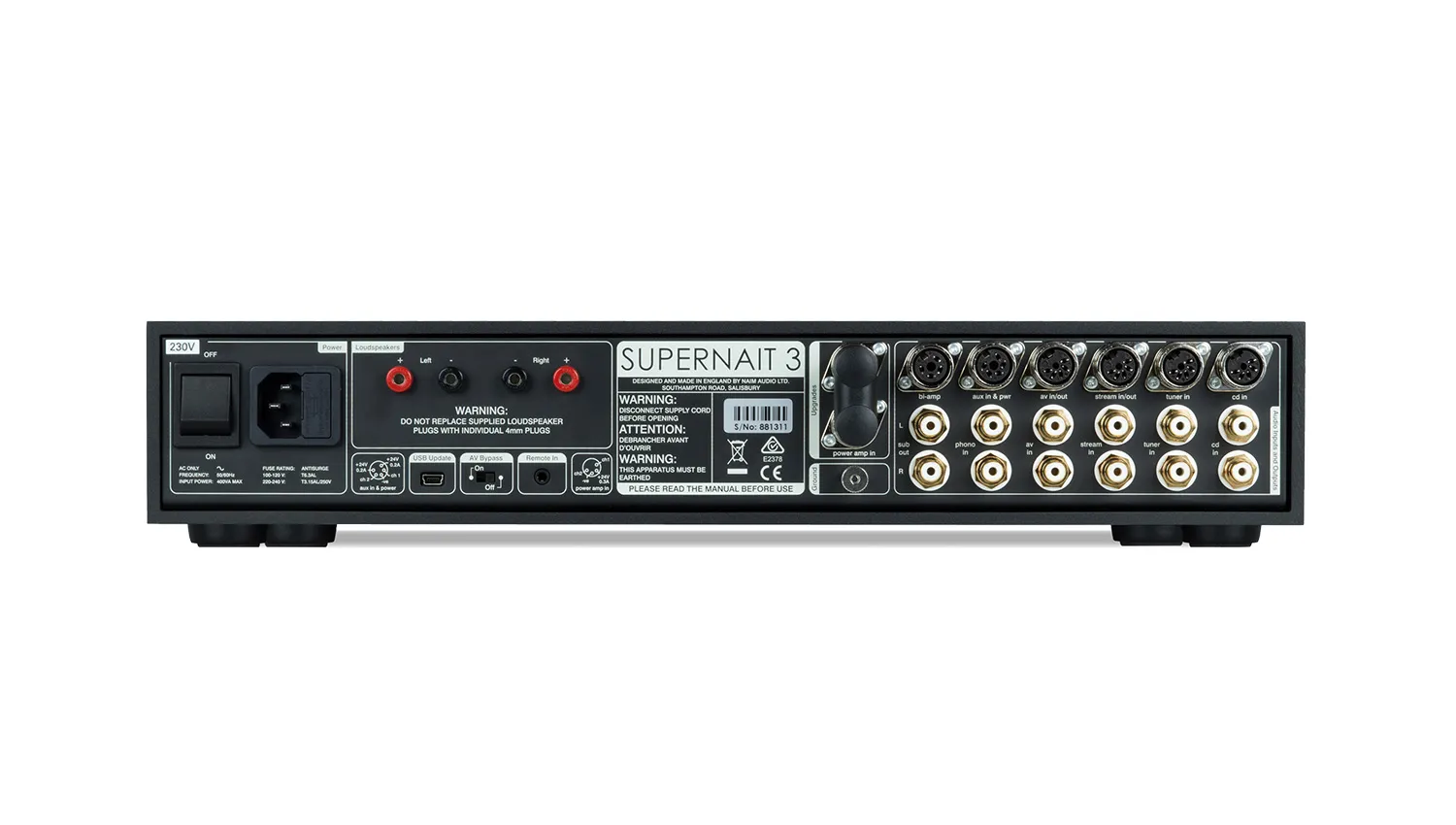 Amply Naim SuperNait 3 mặt sau