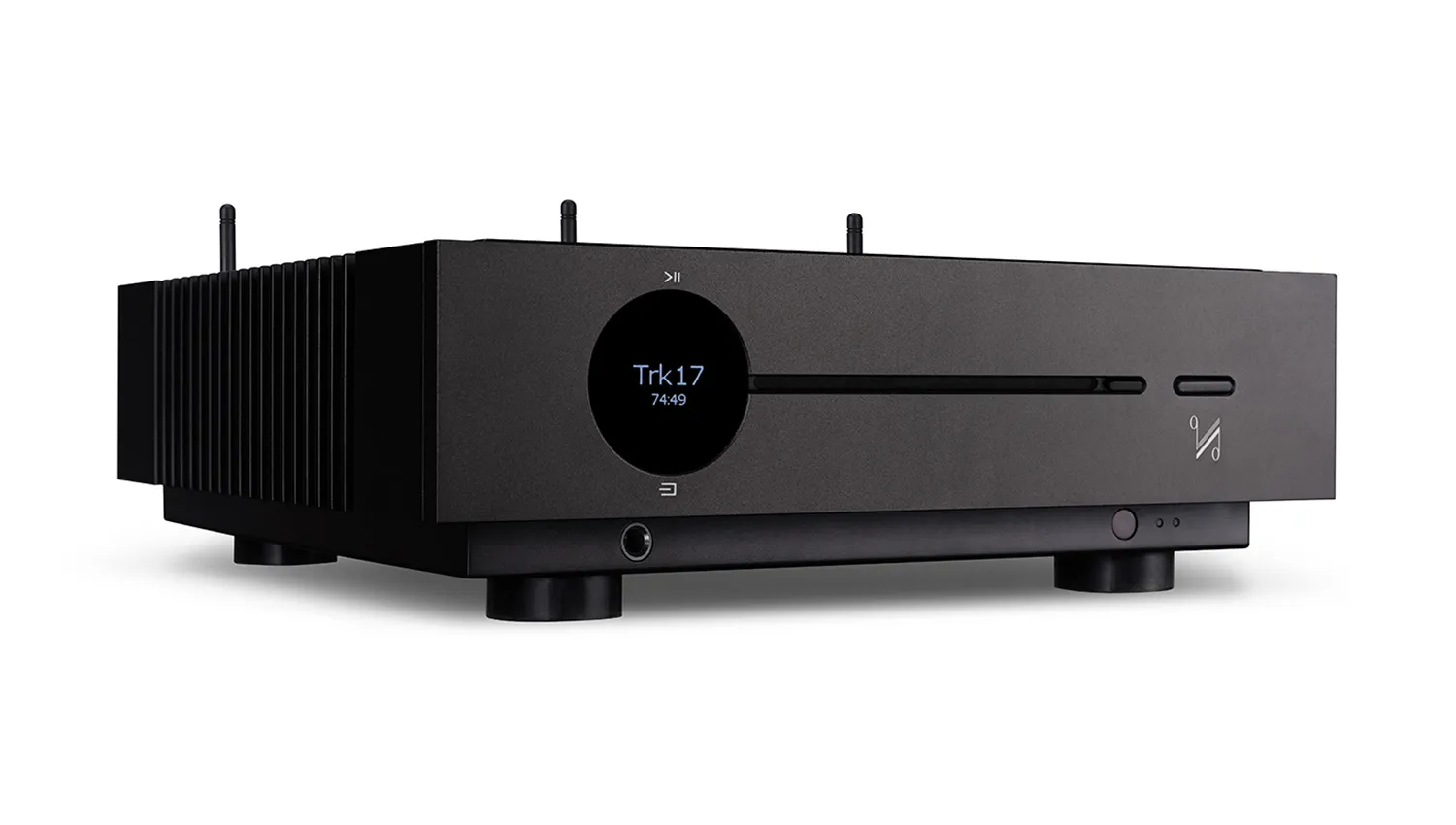 Amply tích hợp Quad Artera Solus Play black mặt nghiêng trái