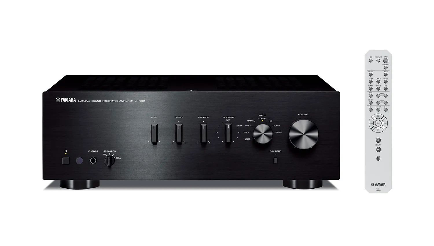 Amply Yamaha A S301 black mặt trước