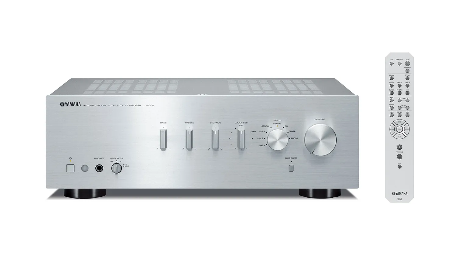 Amply Yamaha A S301 silver mặt trước