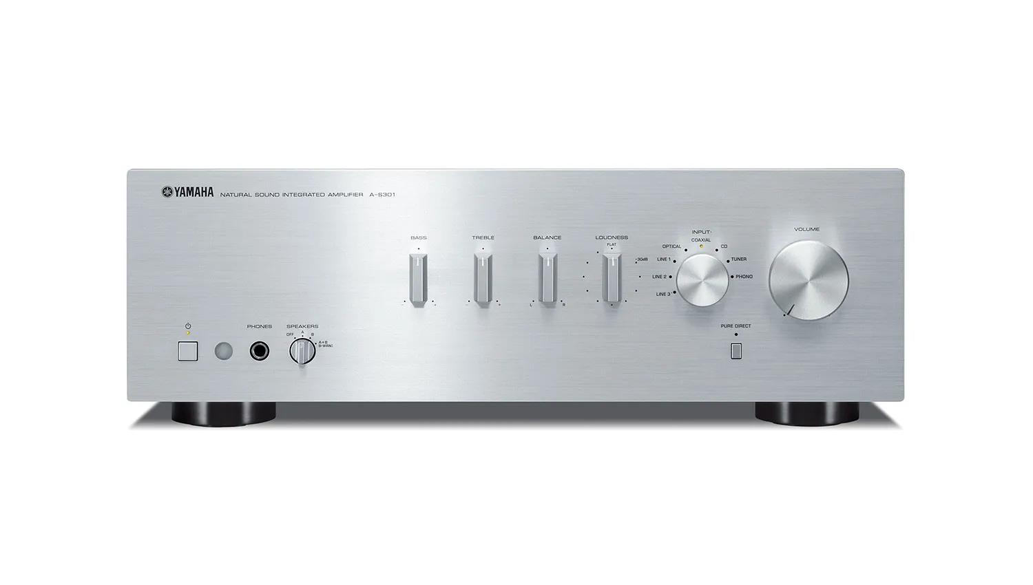 Amply Yamaha A S301 silver mặt trước-1