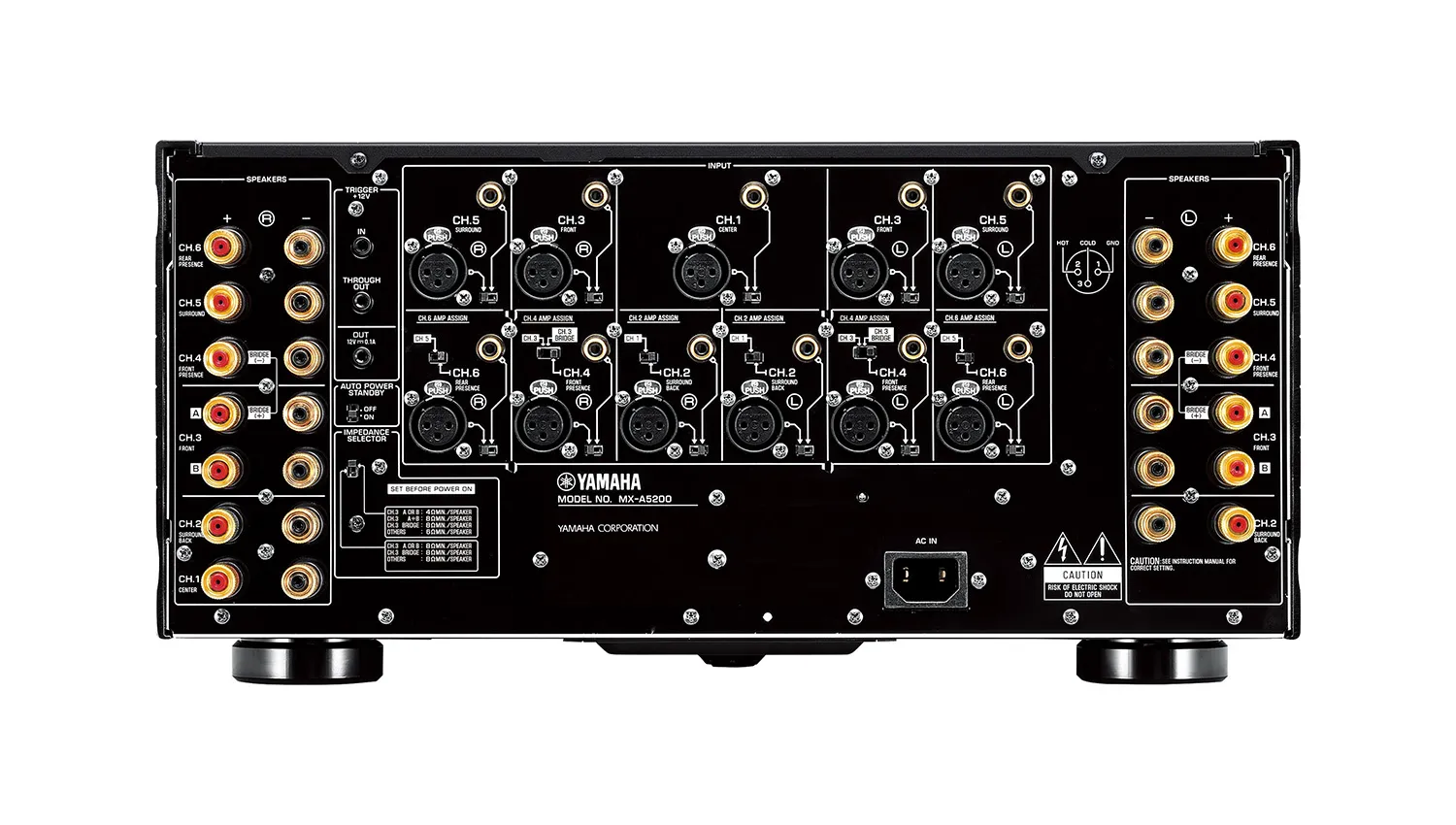 Amply Yamaha MX A5200 mặt sau