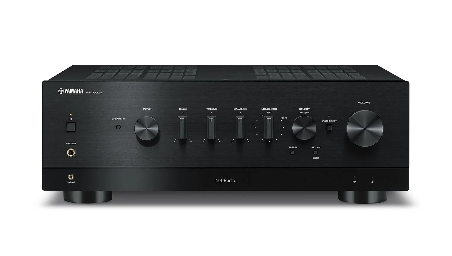 Amply Yamaha R-N1000A black mặt trước