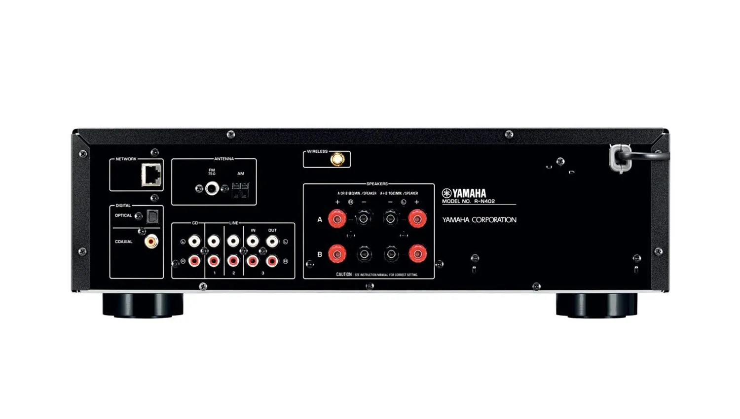Amply Yamaha R N402 mặt sau