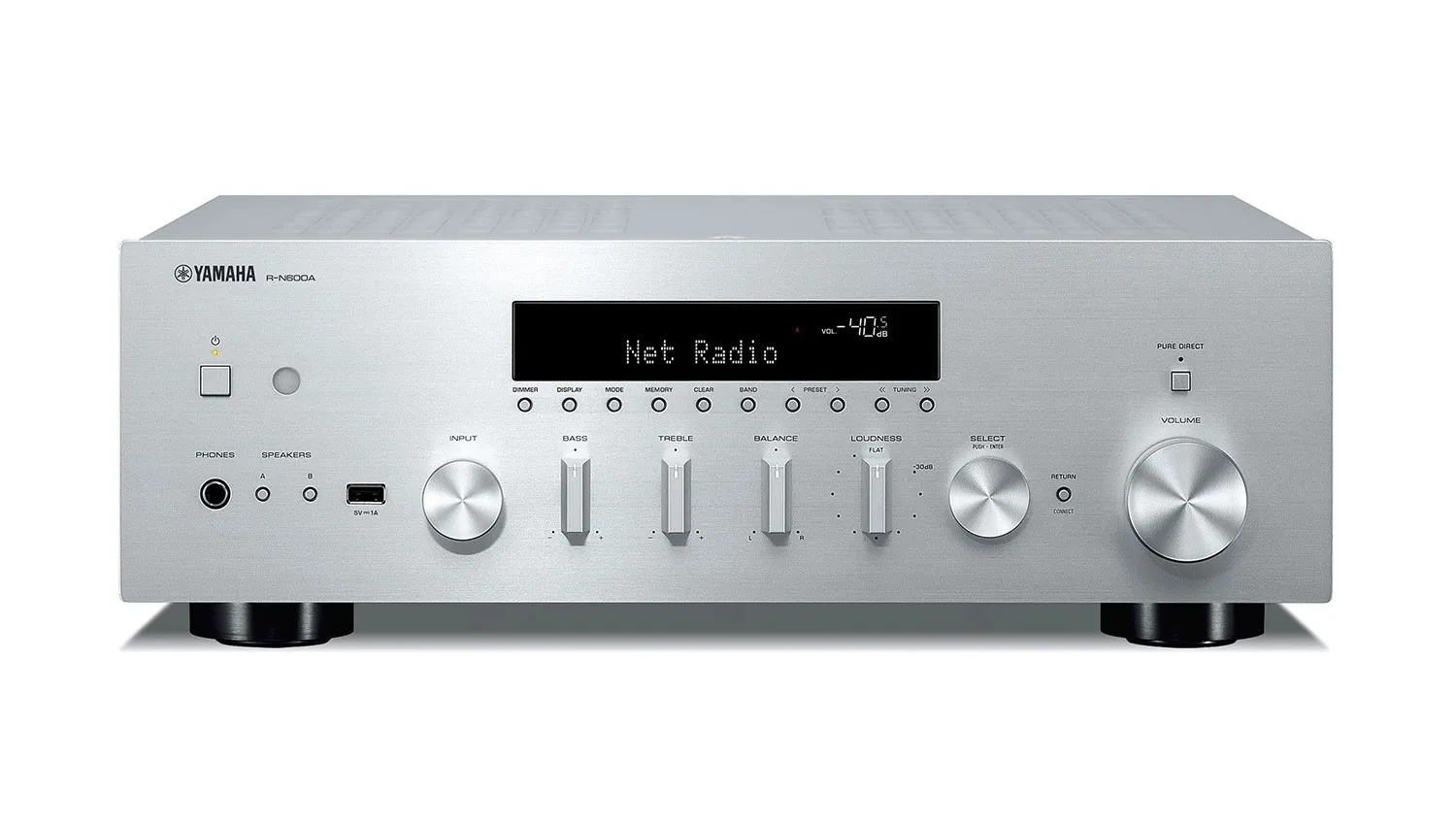 Amply Yamaha R-N600A Silver mặt trước 1