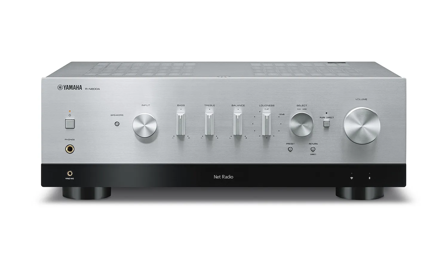 Amply Yamaha R-N800A Silver mặt trước-1
