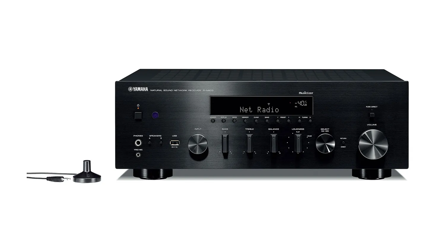 Amply Yamaha R N803 black mặt trước