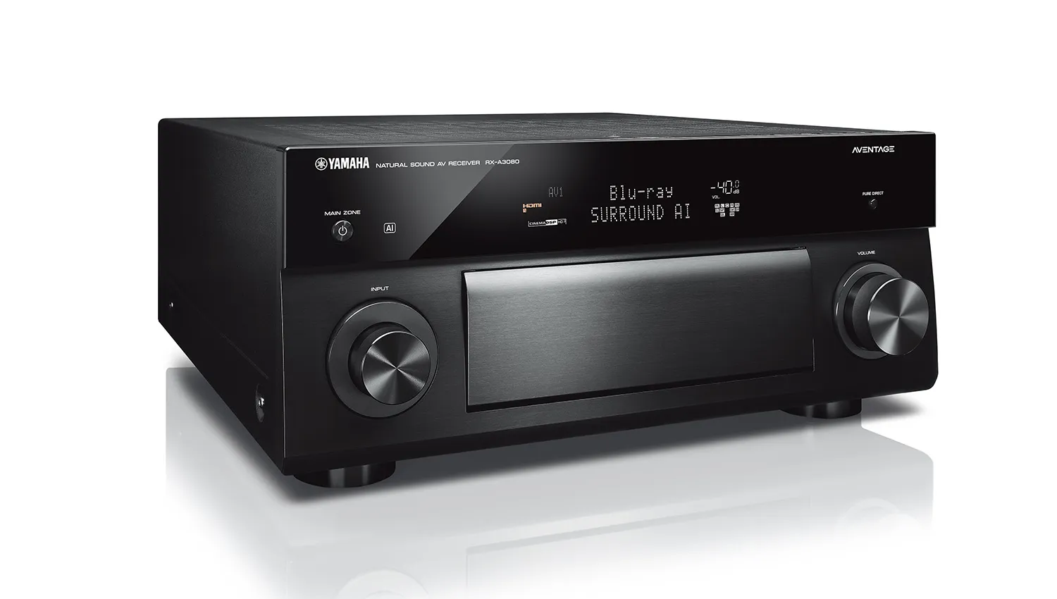 Amply Yamaha RX A3080 mặt nghiêng phải