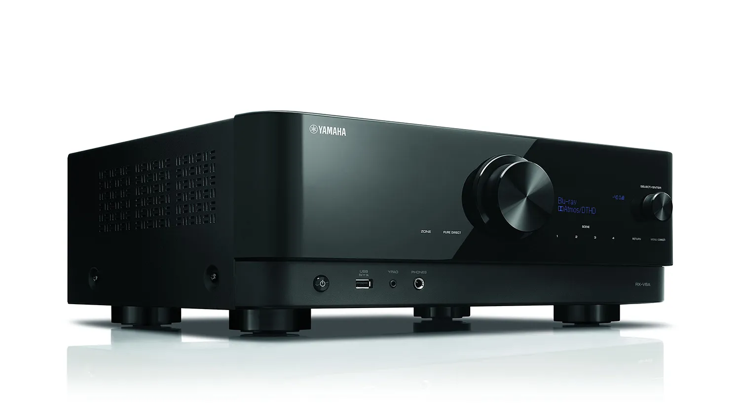 Amply Yamaha RX V4A mặt nghiêng