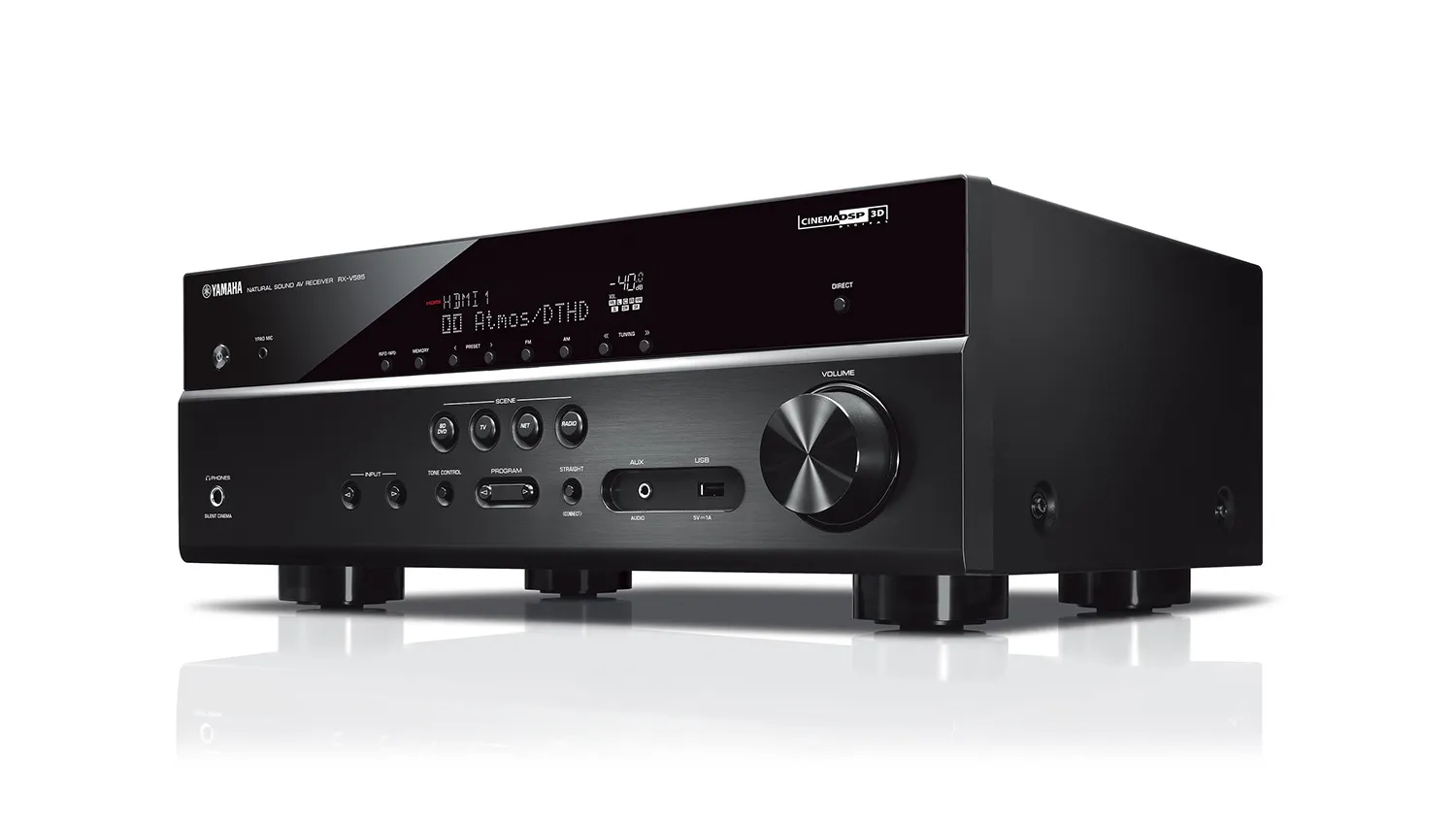 Amply Yamaha RX-V585 mặt nghiêng trái